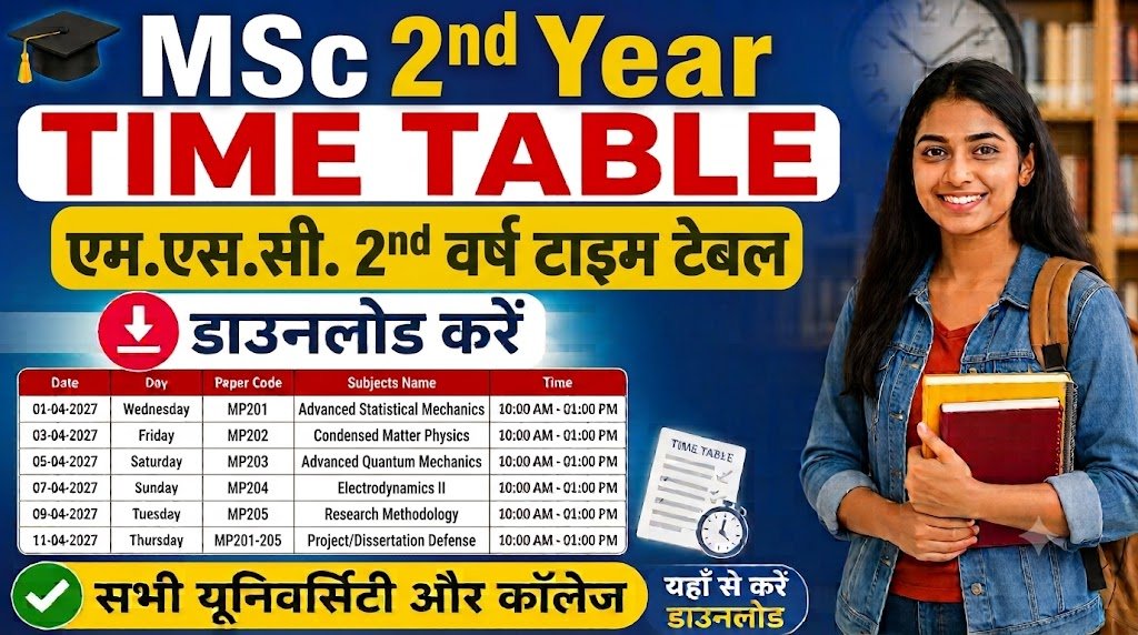 MSc 2nd Year Time Table