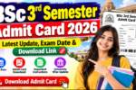 BSc 3rd Semester Admit Card 2026