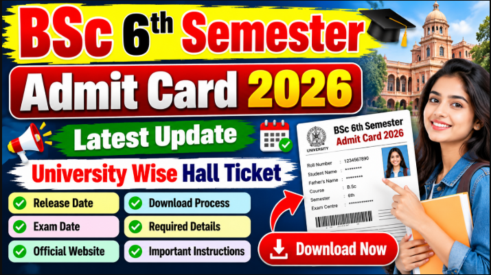 Bsc 6th Semester Admit Card 2026