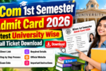 BCom 1st Semester Admit Card 2026