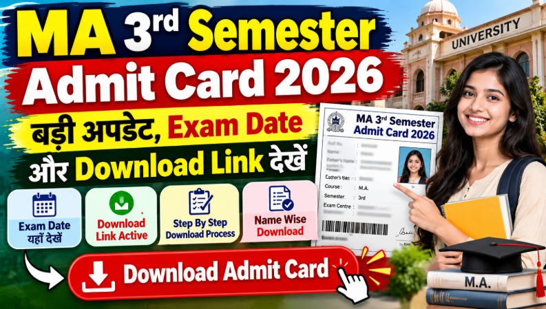 MA 3rd Semester Admit Card 2026