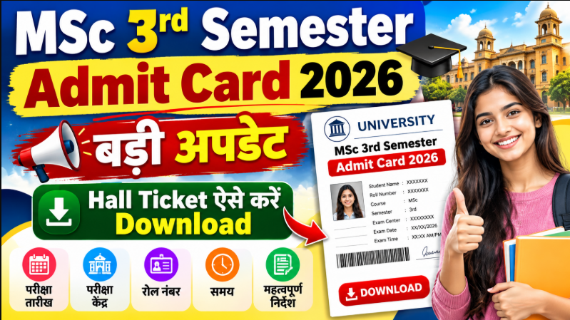 MSc 3rd Semester Admit Card 2026