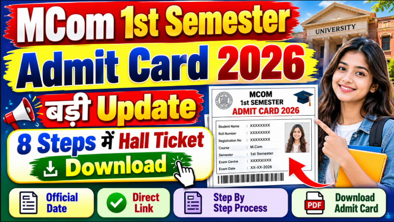 MCom 1st Semester Admit Card 2026