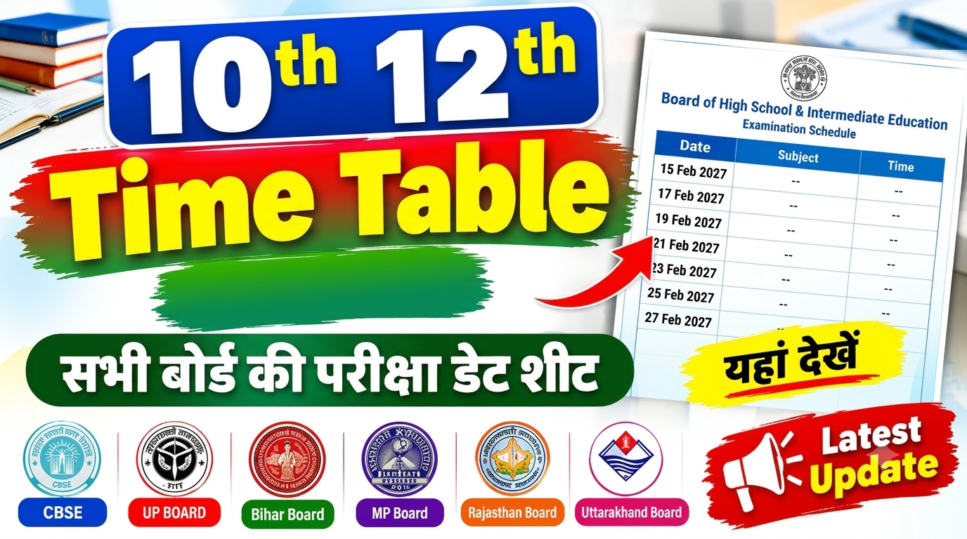 10th 12th Time Table 2027